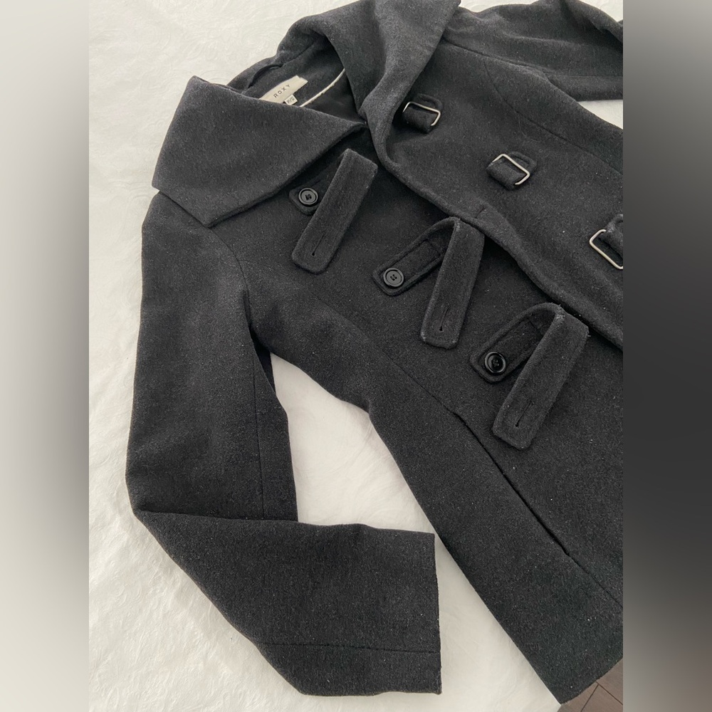 SOLD Roxy charcoal pea coat